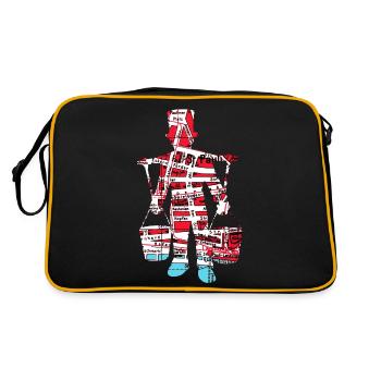 Hamburg - Retro Tasche - Schwarz/Gold - Hinten
