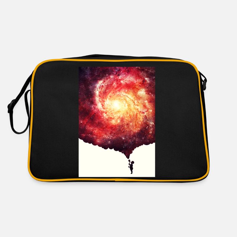 The universe in a soap-bubble - Handycase - Retro Tasche - Schwarz/Gold