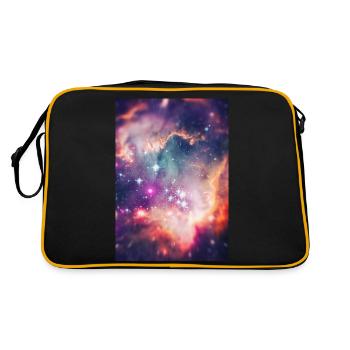 Space Galaxy Design / macro universe - Retro Bag - black/gold - Back