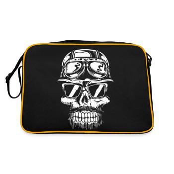 totenkopf 05 motorrad shirt halloween tuning evil - Retro Tasche - Schwarz/Gold - Hinten