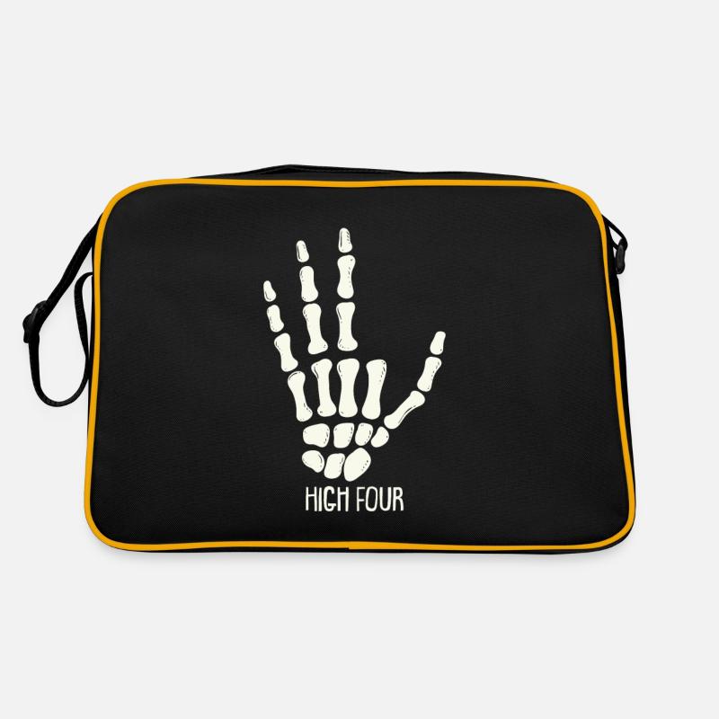 High Four - Finger Amputiert - Amputation - Retro Tasche - Schwarz/Gold