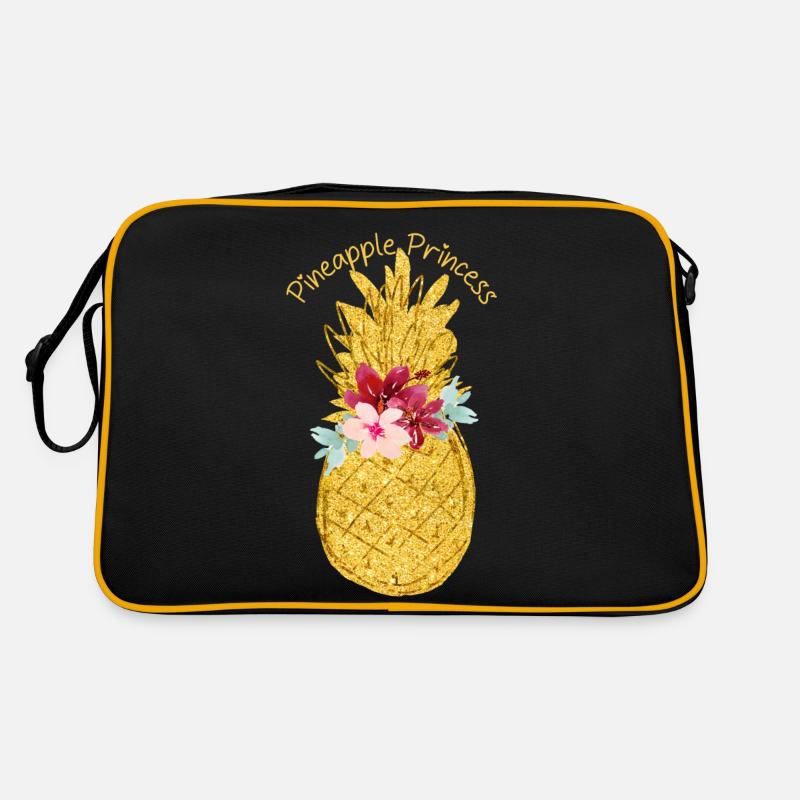 Ananas Prinzessin Ananas Blume - Retro Tasche - Schwarz/Gold
