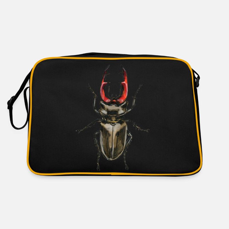 Hirschkäfer - Retro Tasche - Schwarz/Gold