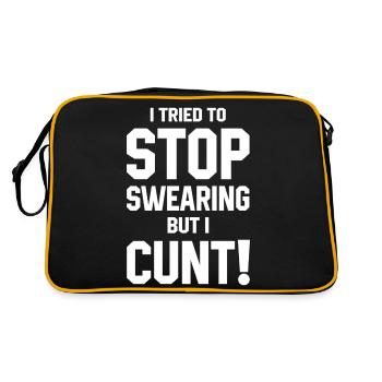 Stop Swearing - Retro Bag - black/gold - Back