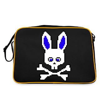 Crâne Lapin Bleu - Sac Retro - noir/or - Dos
