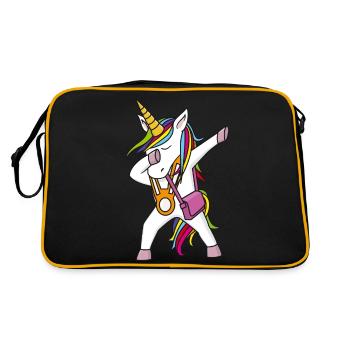 Bracelet et sac de maternelle Licorne - Sac Retro - noir/or - Dos