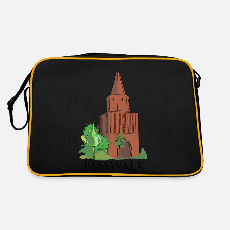 Pasewalk - Retro Tasche - Schwarz/Gold