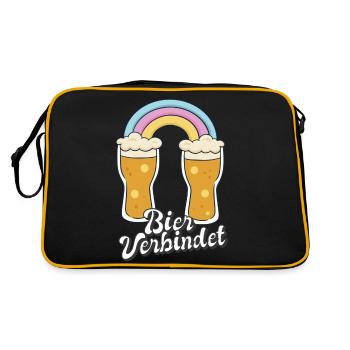 Lustiges Bier Verbindet Party T-Shirt 2022 - Retro Tasche - Schwarz/Gold - Hinten