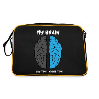 MY BRAIN - DAY TIME NIGHT TIME - Retro Bag - black/gold - Back