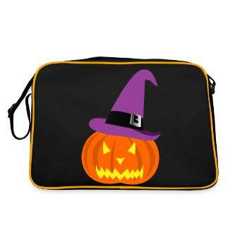 Citrouille et chapeau d’Halloween - Sac Retro - noir/or - Dos