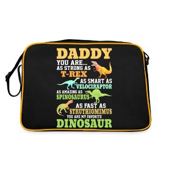 Papa, du bist so stark wie ein Trex - Retro Tasche - Schwarz/Gold - Hinten