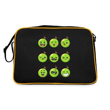 9 Weihnachtskugeln #4/10 Grün - Retro Tasche - Schwarz/Gold - Hinten