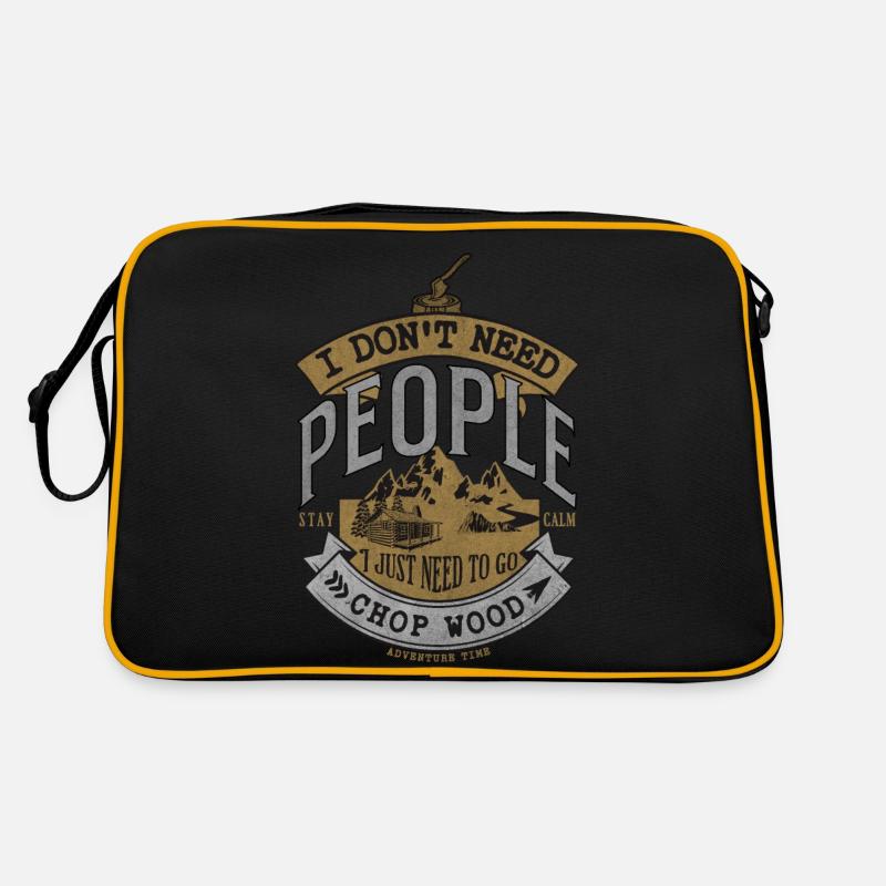 Holz Hacken -Lustiger Spruch - Geschenk Retro Tasche