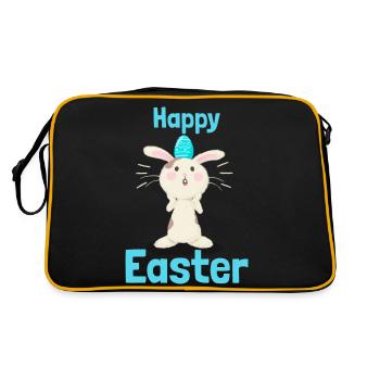 Happy Easter - Retro Tasche - Schwarz/Gold - Hinten