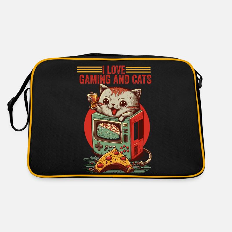 Geschenkidee Spiel Katze Retro Tasche