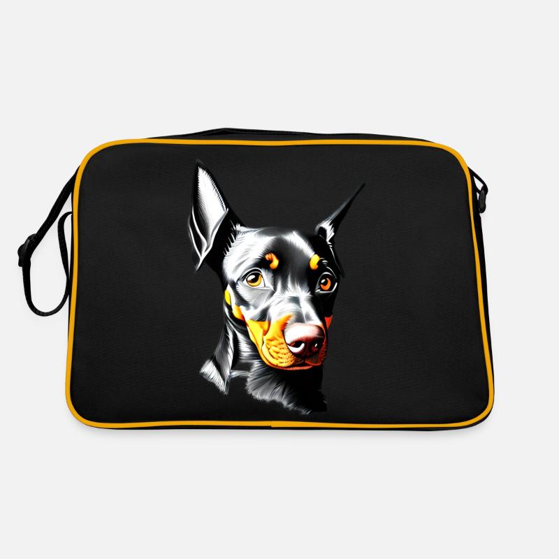 Dobermann Dobermannwelpe Hund Dobermanntrainer Retro Tasche