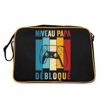 Nouveau Papa Nouvelle Naissance Annonce Gamer Fun - Sac Retro - noir/or - Dos