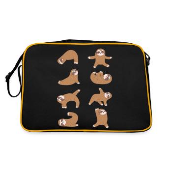 Yoga Sloth - Retro Tasche - Schwarz/Gold - Hinten