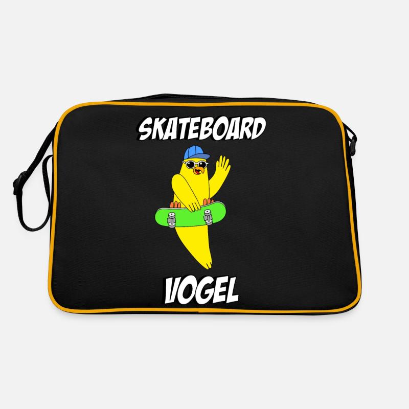 Skateboard Vogel Retro Tasche