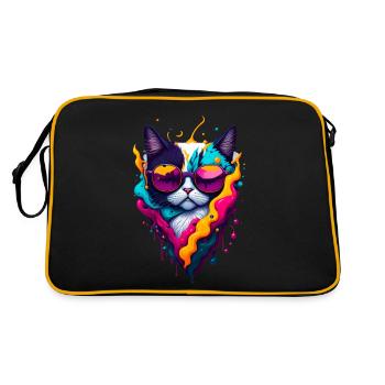 Chat abstrait mignon - Sac Retro - noir/or - Dos