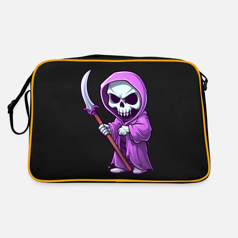 Graffiti Sensenmann Sticker - Retro Tasche - Schwarz/Gold