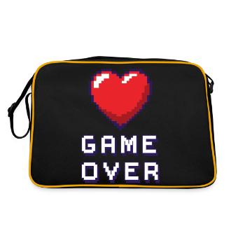 Game Over lila - Retro Tasche - Schwarz/Gold - Hinten