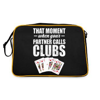 That moment when your partner calls clubs - Retro Tasche - Schwarz/Gold - Hinten