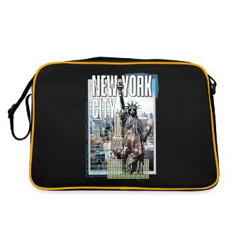 New York City États-Unis Amérique City Skyline Collage - Sac Retro - noir/or - Dos