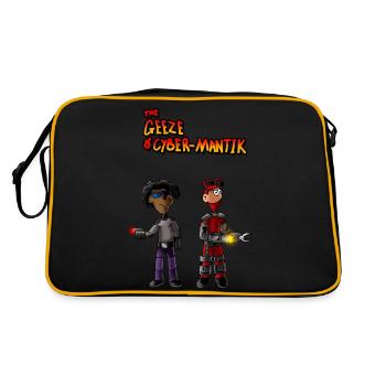 Futuristic Sci-fi Cyborg Warrior Characters - Retro Bag - black/gold - Back