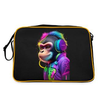 monkey music graffiti - Sac Retro - noir/or - Dos