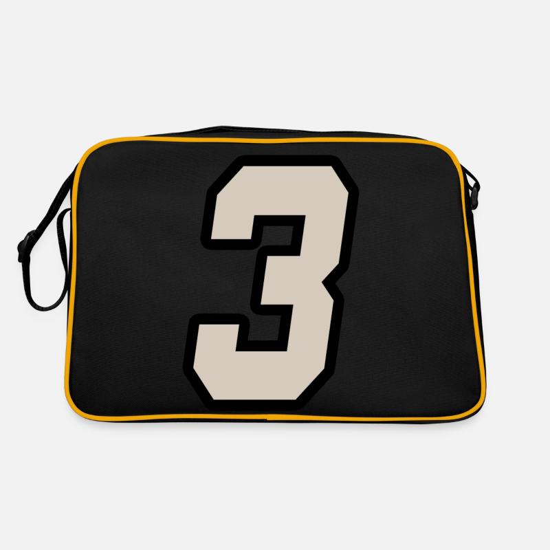 Nummer drei 3 Retro Tasche