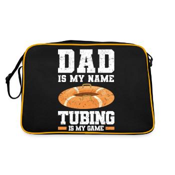 Wildwasser Rafting | Paddeln Schlauchboot Geschenk - Retro Tasche - Schwarz/Gold - Hinten