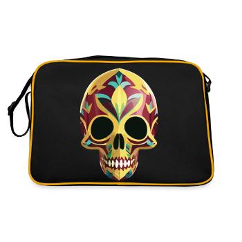 Calavera - Crâne coloré - Sac Retro - noir/or - Dos