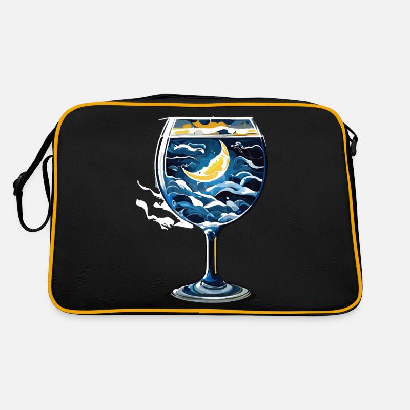 Nacht in der Flasche (Artwork-Sammlung) Retro Tasche