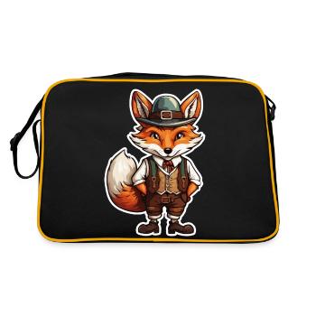 Lederhosen / Animal / Traditional costume / Tradition / Fox - Retro Bag - black/gold - Back