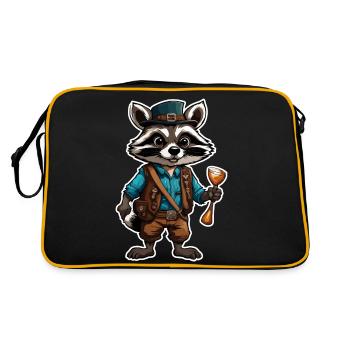Lederhosen / Animal / Traditional costume / Tradition / Raccoon - Retro Bag - black/gold - Back