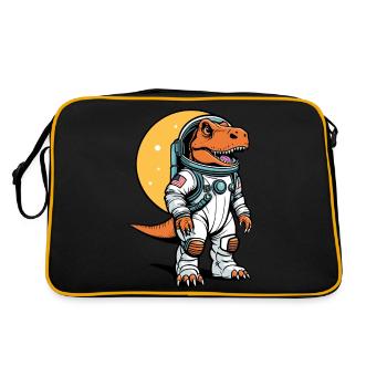 Illustration d’astronaute dinosaure - Sac Retro - noir/or - Dos