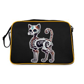 La Catrina / Tattoo / Mexico / Animal / Cat - Retro Bag - black/gold - Back