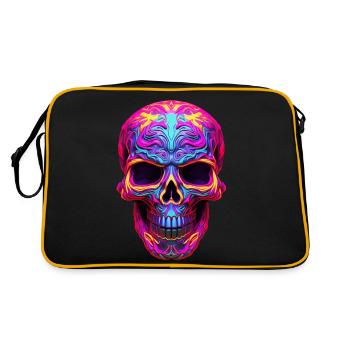 Crâne de néon 2 - Sac Retro - noir/or - Dos