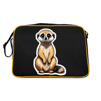 Suricate Illustration Mignonne - Sac Retro - noir/or - Dos