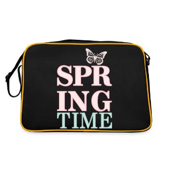Spring Time - Spring is here! - Retro Bag - black/gold - Back