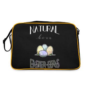 Natural born Easter-Eggs für Ostern - Retro Tasche - Schwarz/Gold - Hinten