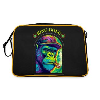 King Bong - Kiffer Gorilla - Cannabis - Retro Tasche - Schwarz/Gold - Hinten