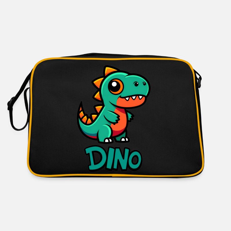 DINOSAURIER - Retro Tasche - Schwarz/Gold