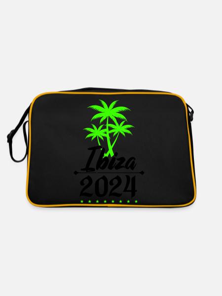 Ibiza 2024 Palm Trees - Retro Bag - black/gold - Back