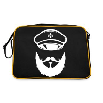 captain 01 - Retro Tasche - Schwarz/Gold - Hinten