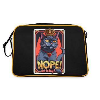 Kater hat keinen Bock - Retro Tasche - Schwarz/Gold - Hinten
