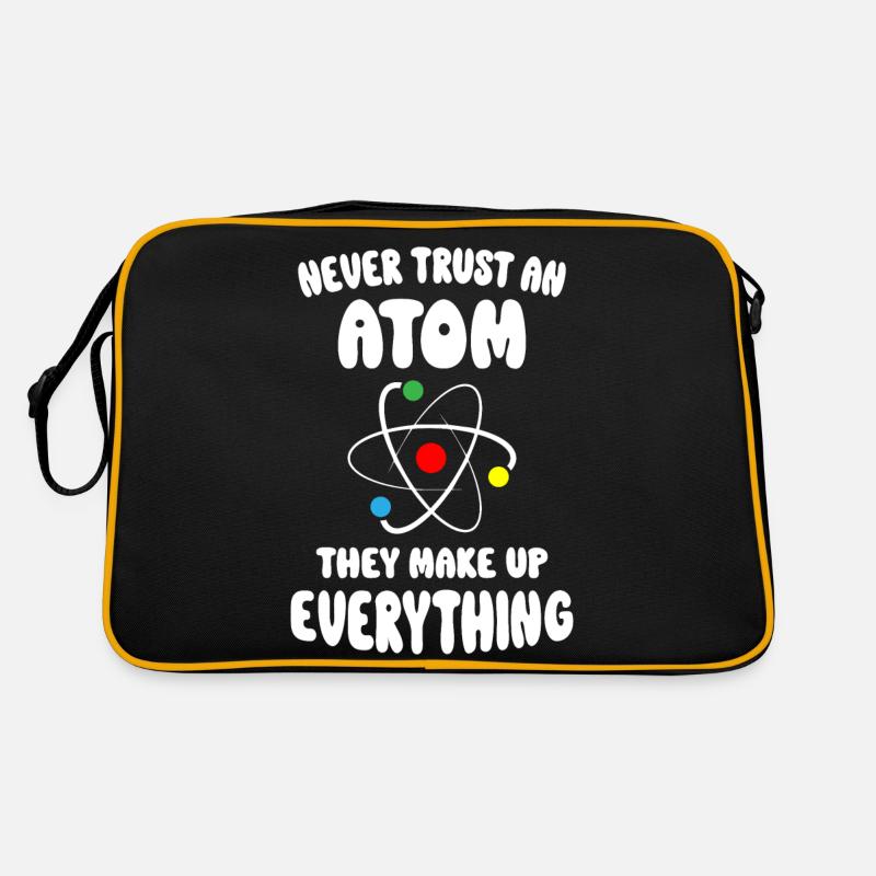 Never Trust An Atom - Retro Tasche - Schwarz/Gold