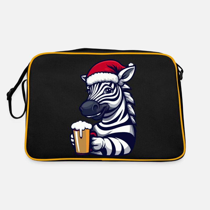 Zebra Weihnachten Bier Retro Tasche