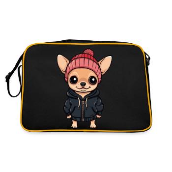 Dessin animé de chien Chihuahua - Sac Retro - noir/or - Dos